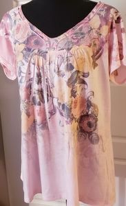 Style & Co Pink Floral Top